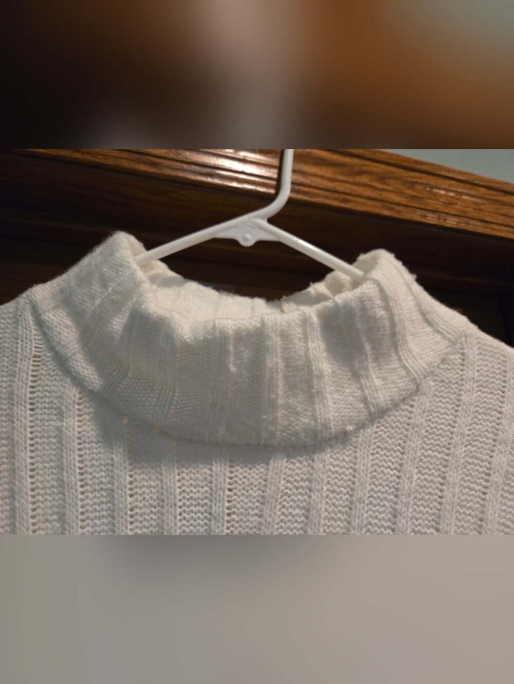 Time and Tru Cream Ribbed Cowl Neck Sweater - Picture 4 of 15